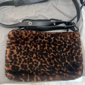 NWT All Saints Eve Genuine Shearling Crossbody Bag